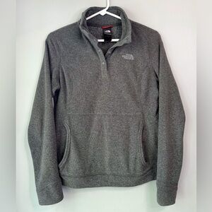 The North Face Gray Fleece Snap Button Pullover Women’s Small